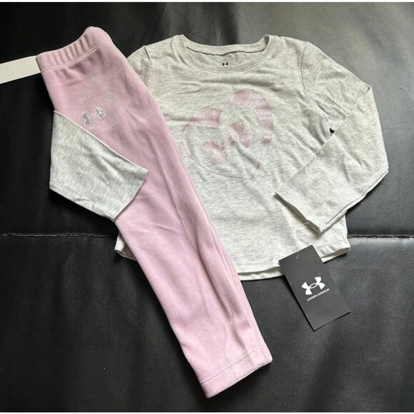 NWT Under Armour Velour Pants & Glitter Tunic Set Girls Size 3T